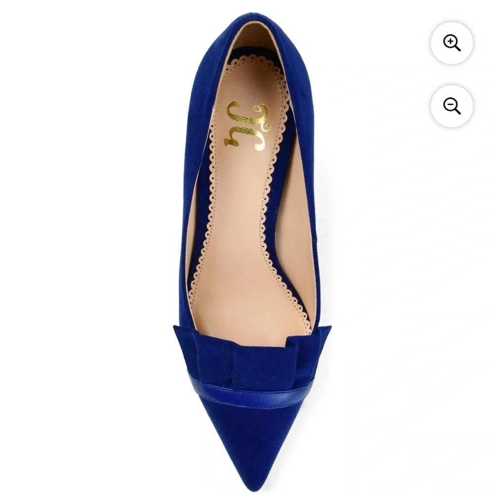Journee Collection Pointed Toe Flat in Cobalt - Picture 5 of 8